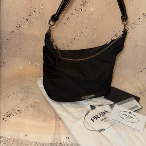 COA Prada Tessuto Serio Rare Mini Baguette